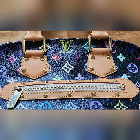 Louis Vuitton x Takashi Murakami Black Multicolor Mongram Alma - Picture 10 of 16